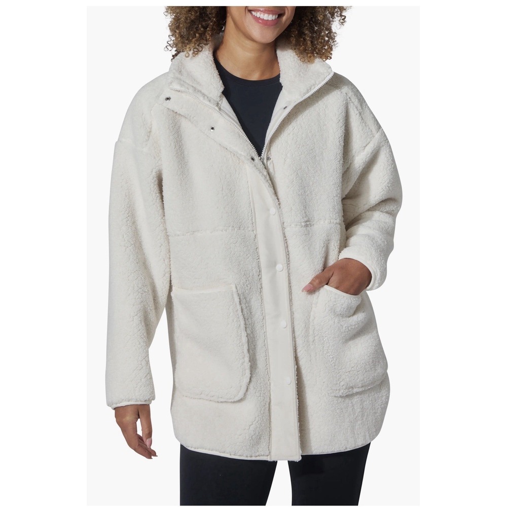 New Yogalicious Arctic Avenue Faux Shearling Jacket Full Zip Size Large